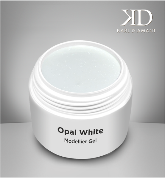 Opal White Modeling Gel with Emerald Glitter Karl Diamond 15 ml